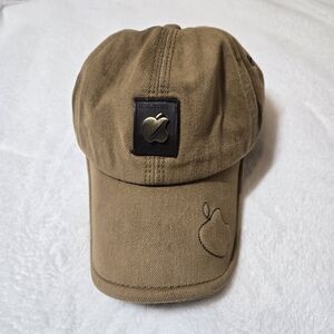 Apple Logo Baseball Hat Adjustable Back Tan